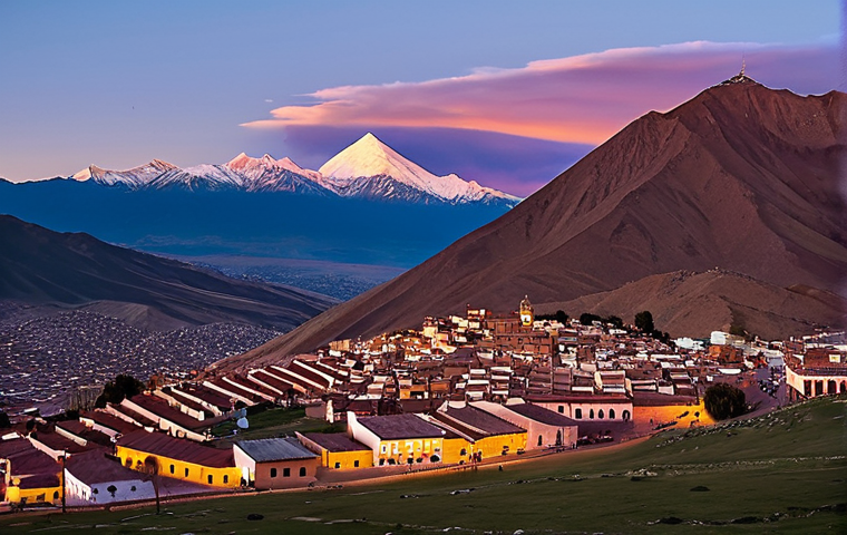 **

"A panoramic view of Cerro Rico in Potosí, Bolivia, at sunset. The city of Potosí sprawls at the base of the mountain. Modest colonial-era buildings are visible. In the foreground, fully clothed local artisans display handcrafted textiles and pottery. Safe for work, appropriate content, family-friendly scene. Perfect anatomy, correct proportions, natural pose, professional photography, high quality, fully clothed figures, modest dress."

**