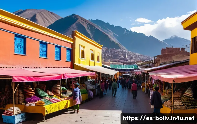 볼리비아에서 경험할 수 있는 특이한 문화 - A vibrant traditional Bolivian market scene at Mercado Rodr&iacute;guez in La Paz, bustling with colorful s...